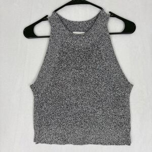 Wilfred Aritzia Black & White Knit High Neckline Tank Top Size Small